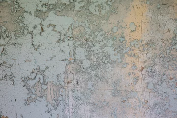 Photo sur Plexiglas Vieux mur texturé sale Peinture écaillée bleue flétrie sur la texture du mur de ciment