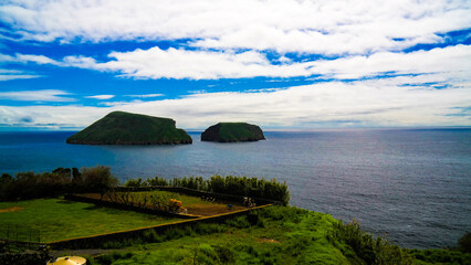 Sea view to Cabras islet near Terceira island, Azores, Portugal © homocosmicos