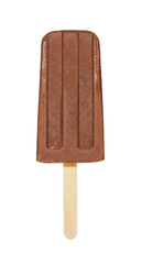 Chocolate Pudding Popsicle or Fudgesicle on White Background