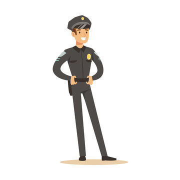 Police officer profession character vector Illustration