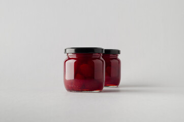 Strawberry Preserves Jar Mock-Up - Two Jars