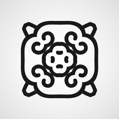 Ornamental black logo template design. Vector symbol