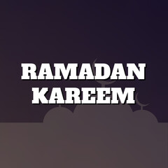 Creative Moon with Islamic Calligraphy Muslim holy month Ramadan Kareem.