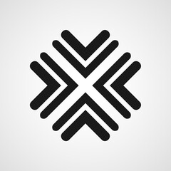 Ornamental black logo template design. Vector symbol