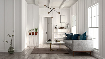 Living room in minimalist design