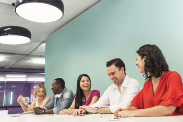A students group learning at school academy.