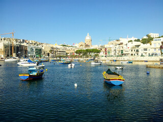 Fototapeta na wymiar Malta - Traditional colorful maltese Luzzu fisherboat