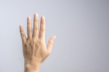 Hand with common long nails