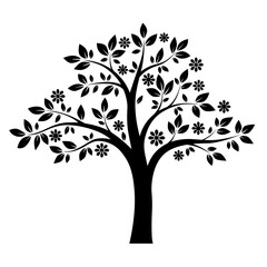 Obraz premium Black and white tree. Vector