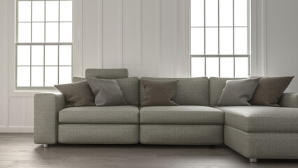 Comfortable large upholstered modular sofa
