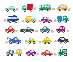 Stickers pour porte Course de voitures Ensemble de petites voitures