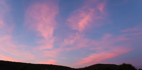 Pink and Blue Skies at Dusk