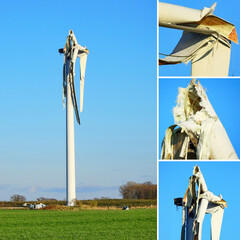 Windkraftanlage mit Schaden - Windrad defekt