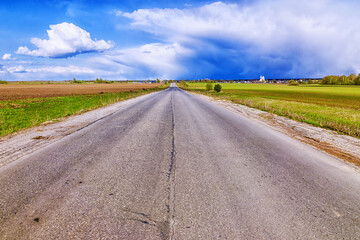 Rural road going into perspective