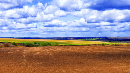 Obraz premium Plowed agricultural land of Russia