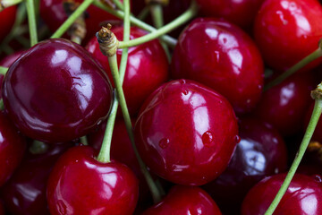 Cherry fruits closeup