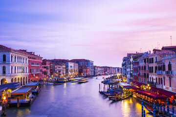 Obraz na płótnie Canvas Sunset on the Grand Canal in Venice