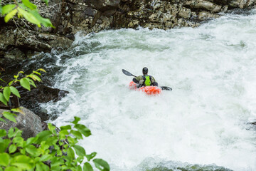 Whitewater Kayaker At The Sinks In Smoky Mountains