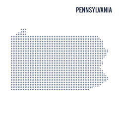 Vector pixel map State of Pennsylvania isolated on white background