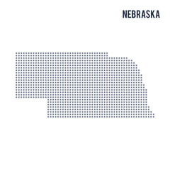 Vector pixel map State of Nebraska isolated on white background
