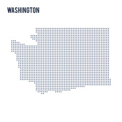 Fototapeta na wymiar Vector pixel map State of Washington isolated on white background