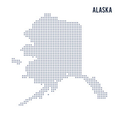 Fototapeta na wymiar Vector pixel map State of Alaska isolated on white background