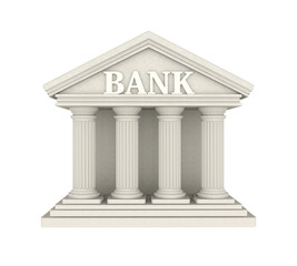 Obraz premium Bank Building Isolated