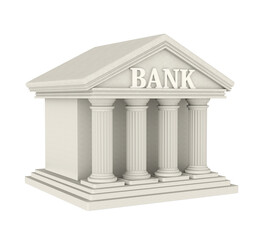 Obraz premium Bank Building Isolated