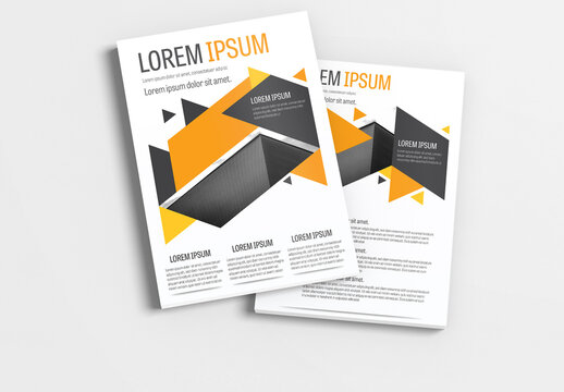Brochure Layout with Dark Blue and Orange Accents 2