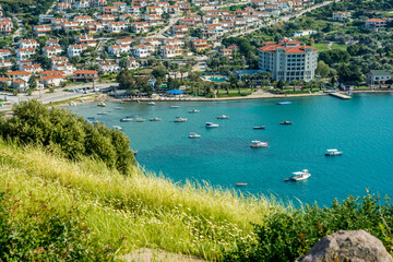 Fototapeta na wymiar View on Ildiri harbour from Ancient Greek city of Erythrai near Cesme, Izmir Province, Turkey