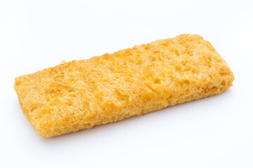 Fish fingers on the white background.