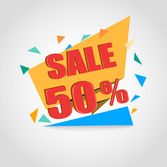 Sale fifty. Vector illustration.
