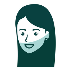 beautiful and young woman head character vector illustration design