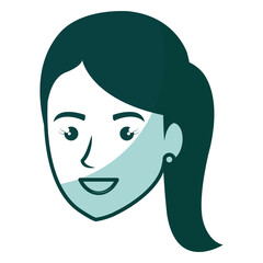 beautiful and young woman head character vector illustration design