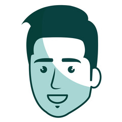 young man head avatar character vector illustration design
