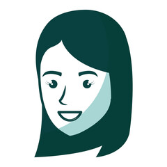 beautiful and young woman head character vector illustration design