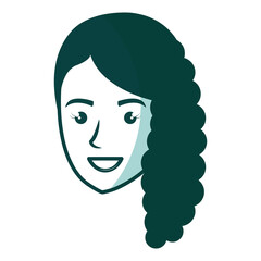 beautiful and young woman head character vector illustration design