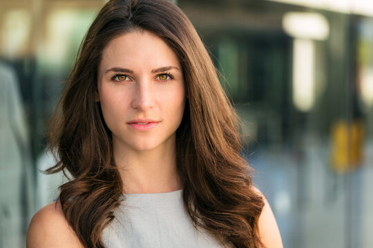 Dramatic Theatrical Headshot Of Serious Woman Intense Eyes Powerful Glare, Beautiful Confidence 