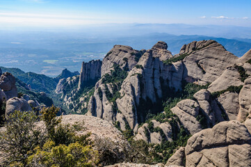 Fototapeta na wymiar View of the rocks in Montserrat Mountain, Spain