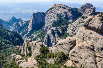 Deep valley in Montserrat Mountain, Spain