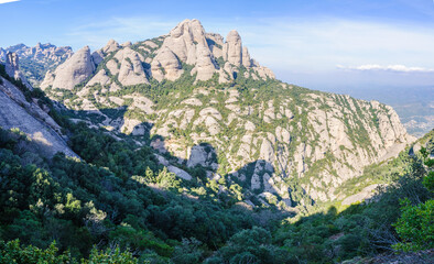Rocky landscape in Montserrat Mountain, Spain
