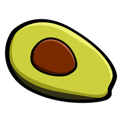 Isolated comic avocado