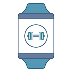 smartwatch device with sport app vector illustration design