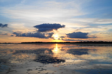 Beautiful sunset in the Danube Delta (Delata Dunarii)