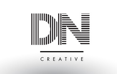DN D N Black and White Lines Letter Logo Design.