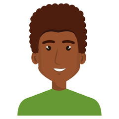 young man black avatar character vector illustration design