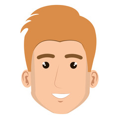 young man head avatar character vector illustration design