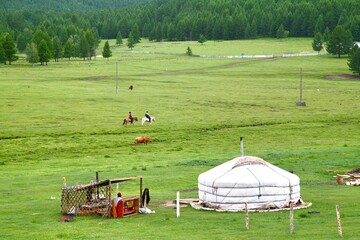 The ger camp  in Gorkhi-Terelj National Park at Ulaanbaatar , Mongolia