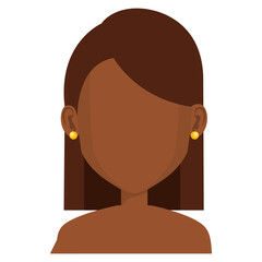 black young woman shirtless avatar character vector illustration design