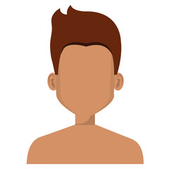 young man shirtless avatar character vector illustration design